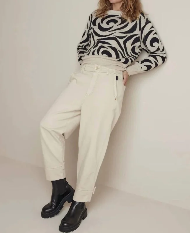 Cozy Essentials Wear Barrel Jean In Ivory