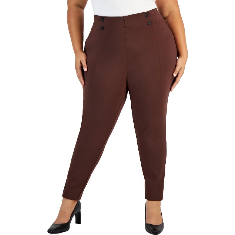 Classic And Versatile Calvin Klein Womens Knit Pleated Skinny Pants