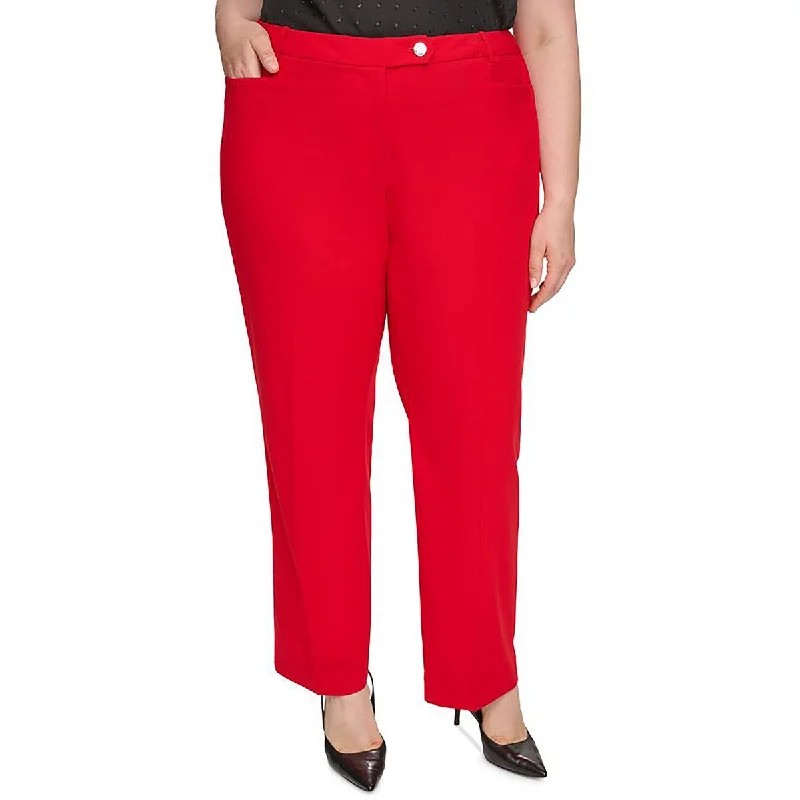 Casual Chic Looks Calvin Klein Womens Mid-Rise Office Straight Leg Pants