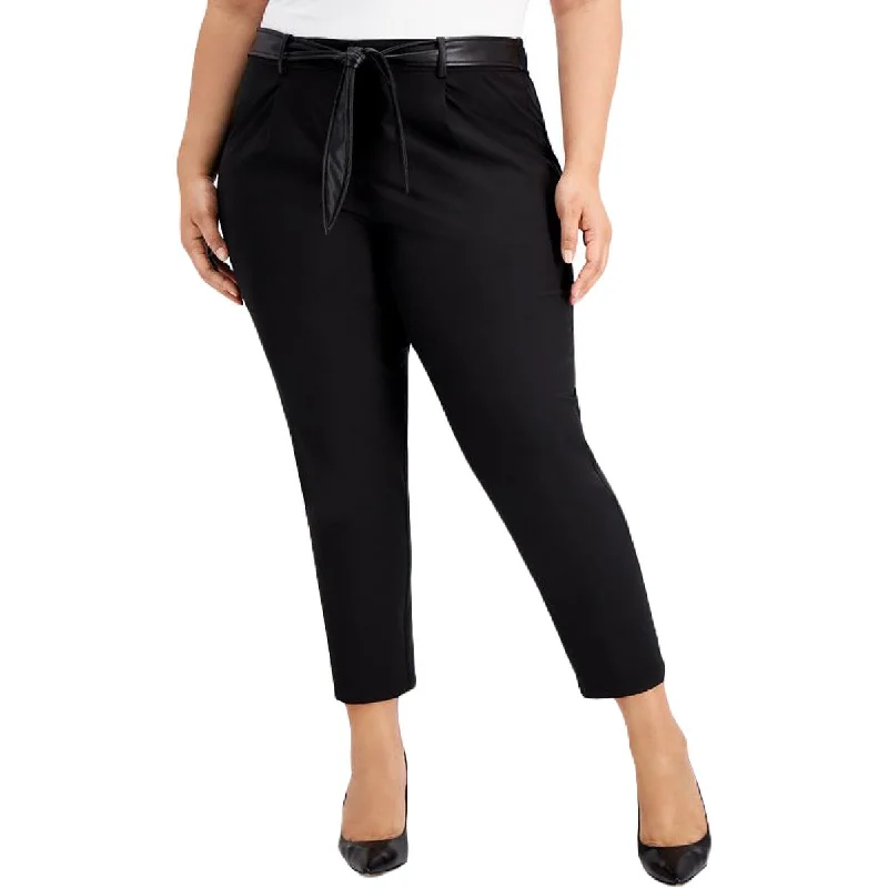 Classic Design Calvin Klein Womens Plus Belted Crop Cropped Pants