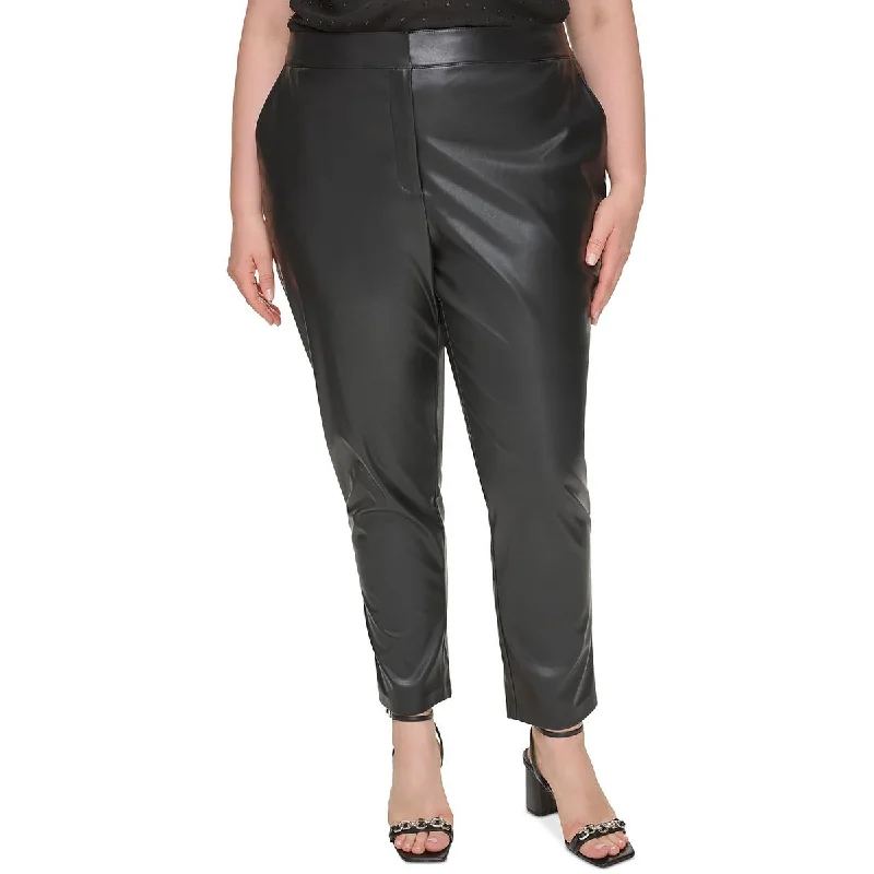 Easygoing Outfits Calvin Klein Womens Plus Faux Leather Office Ankle Pants