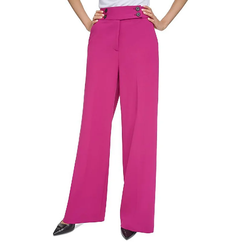 Simple Looks Calvin Klein Womens High Rise Business Wide Leg Pants