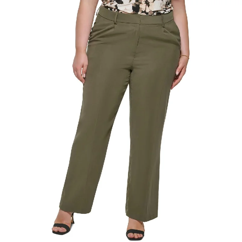 Spiritual Vitality Calvin Klein Womens Plus Pocket Dressy Wide Leg Pants