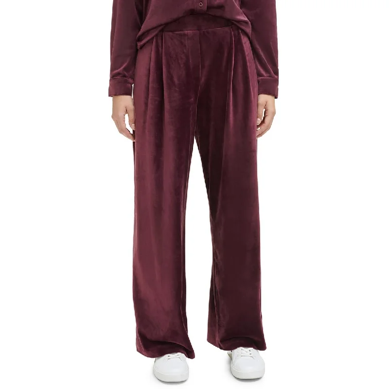 Sports And Leisure Calvin Klein Womens Velvet Mid Rise Wide Leg Pants