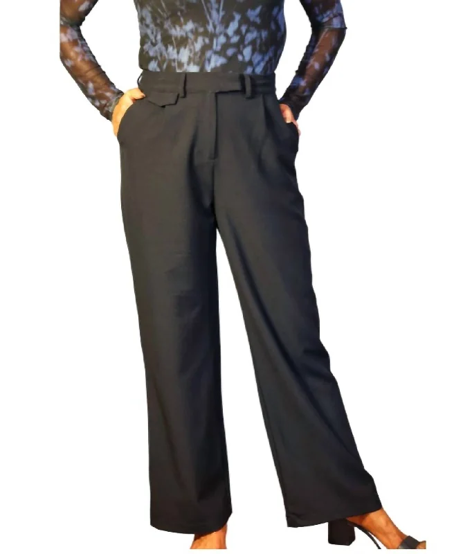 Fashion Style Crepe Trouser In Navy