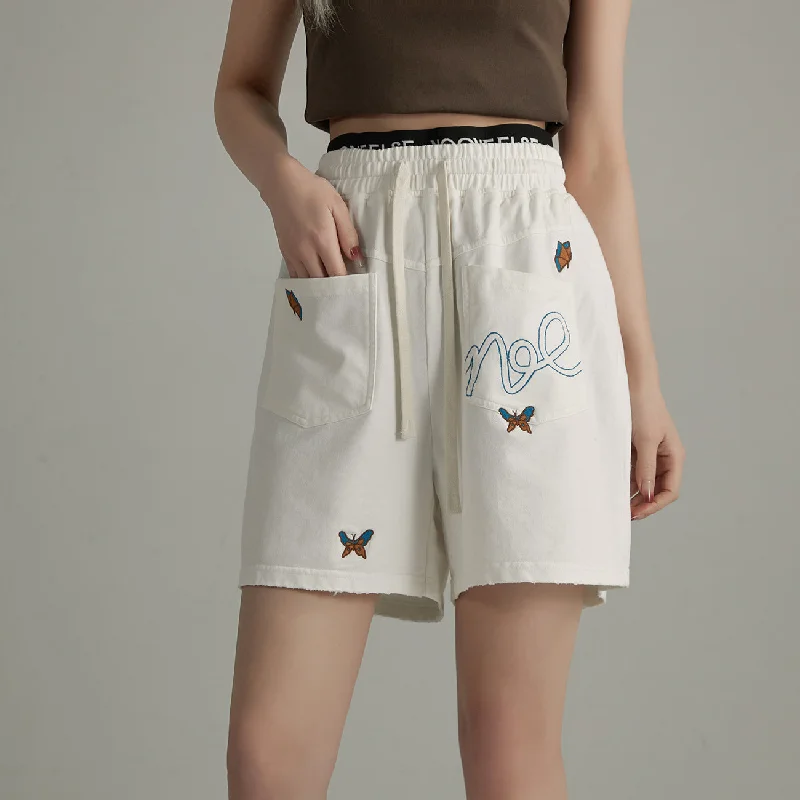 Elegant And Elegant Banded Butterfly Pocket Shorts