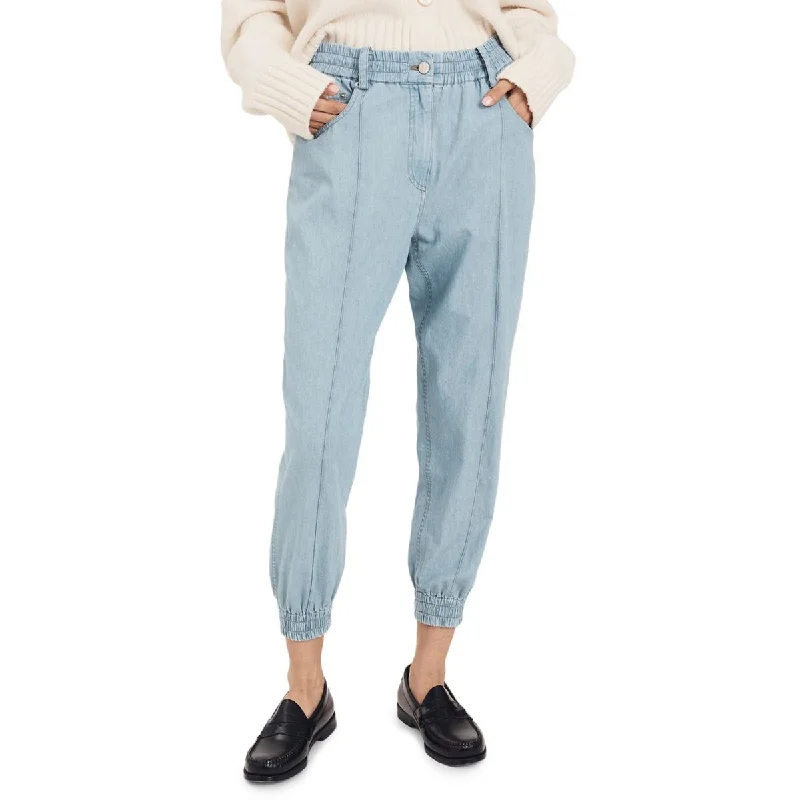 Fashionable And Versatile Derek Lam 10 Crosby Womens Phoenix Light Wash Cotton Jogger Pants