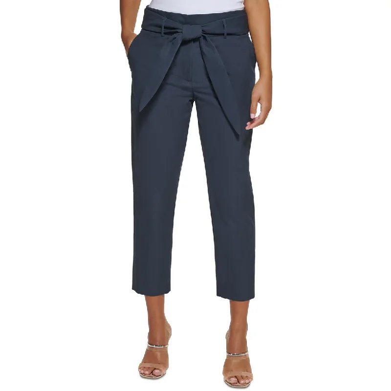 Easy Comfort Style DKNY Womens Petites Paper Bag Waist Casual Straight Leg Pants
