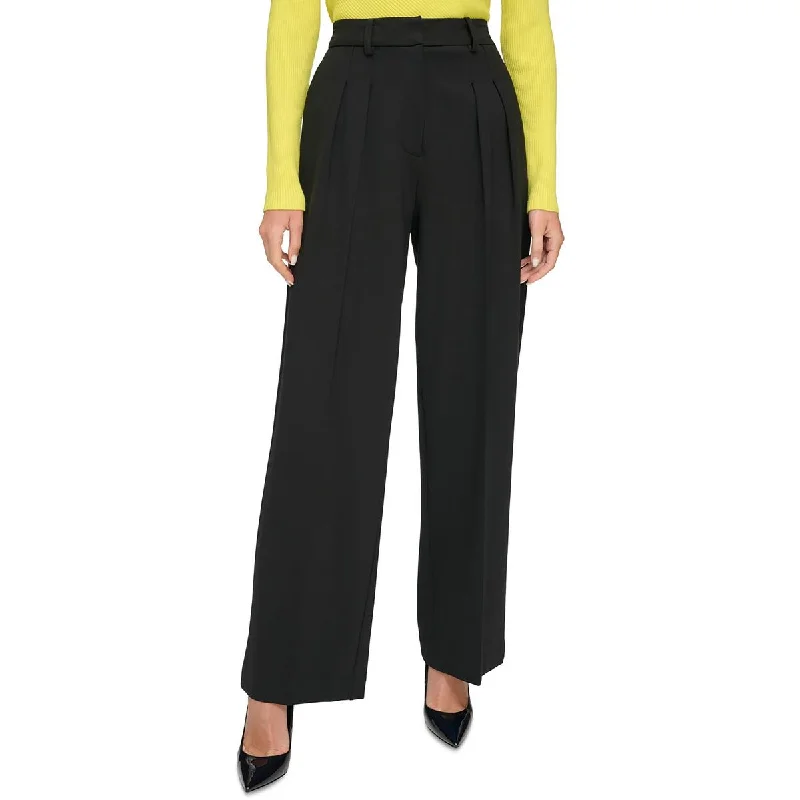 Casual Choice DKNY Womens Pleated High Rise Wide Leg Pants