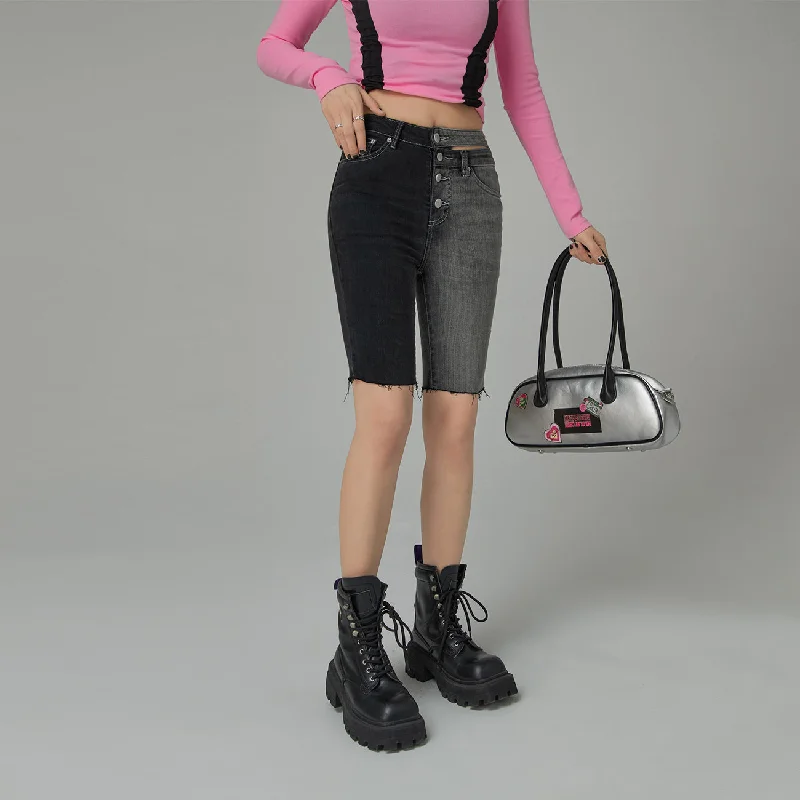 High-end Wear Two Tone Denim Shorts