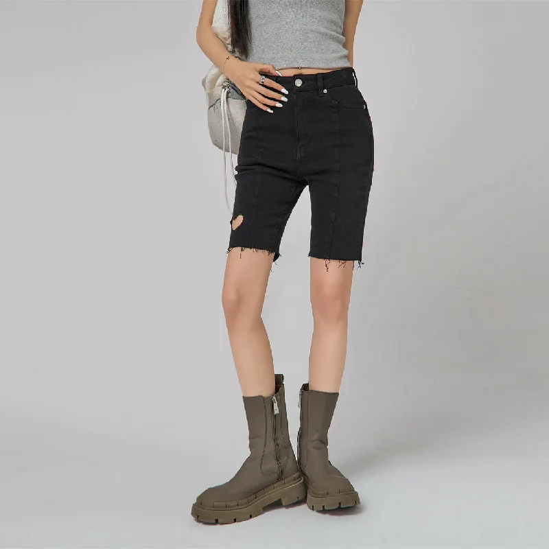 Unique Design Heart Denim Shorts