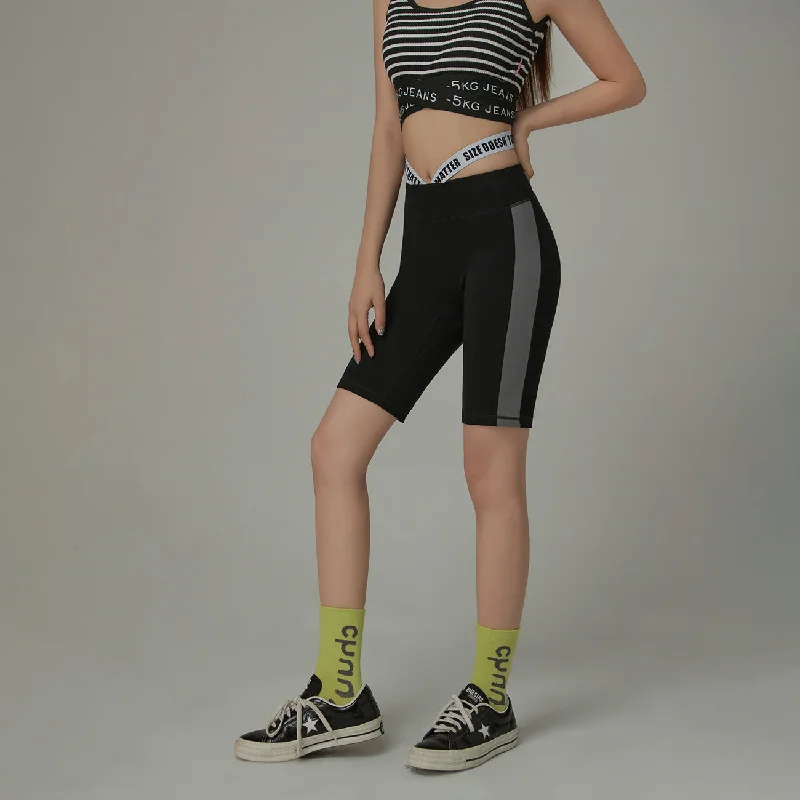 Simple Comfort Size Doesnt Matter Side Bands Colored Biker Shorts