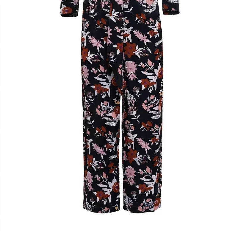 Elegant Wear Elis Jumpsuit In Dusty Floral Black