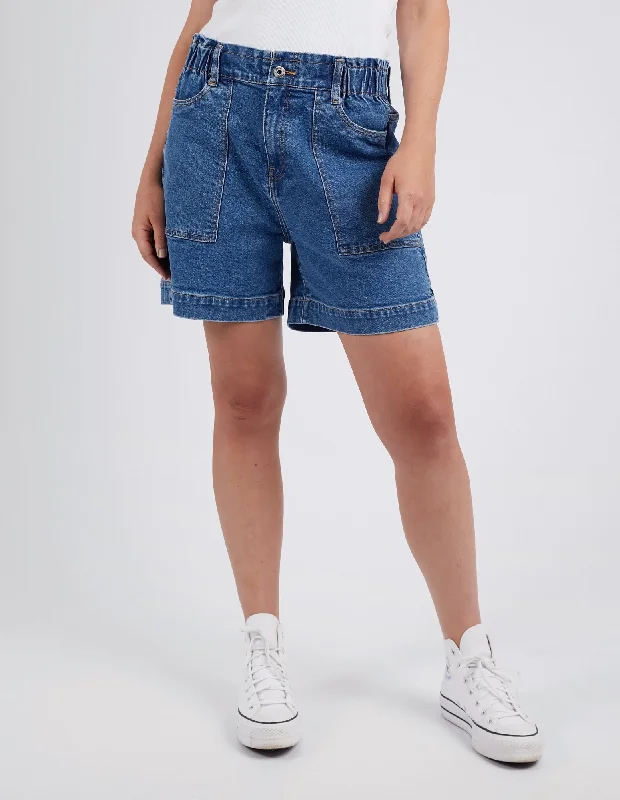 Elm Atlas Denim Short Dark Blue Wash