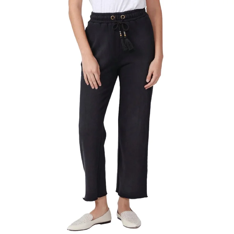 Modernism Fleur Wide Leg Sweatpants In Black
