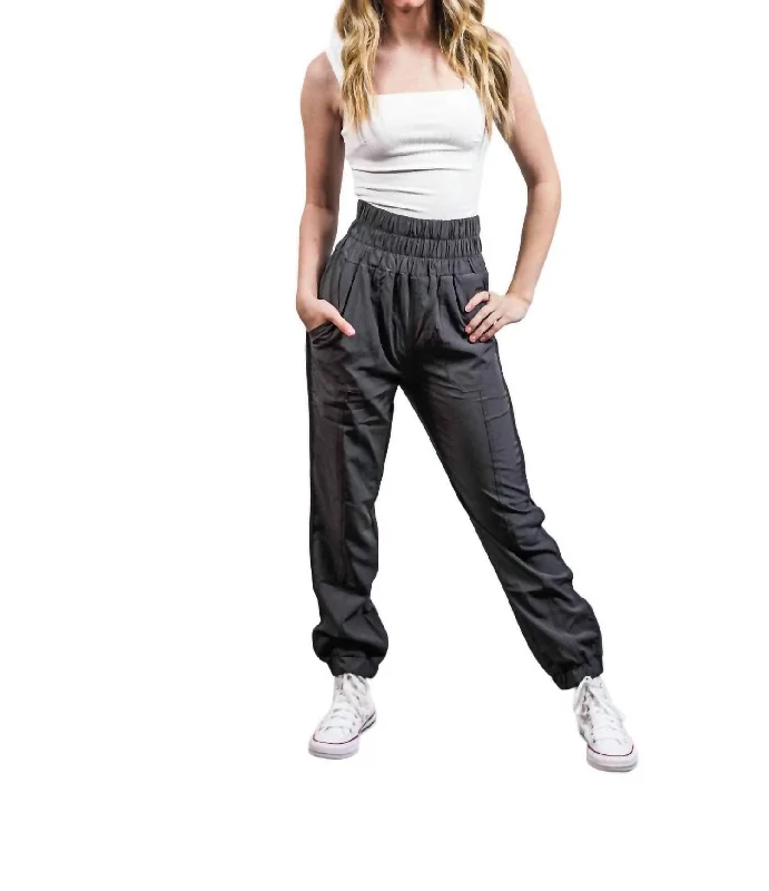 New Products High Waisted Joggers In Charcoal