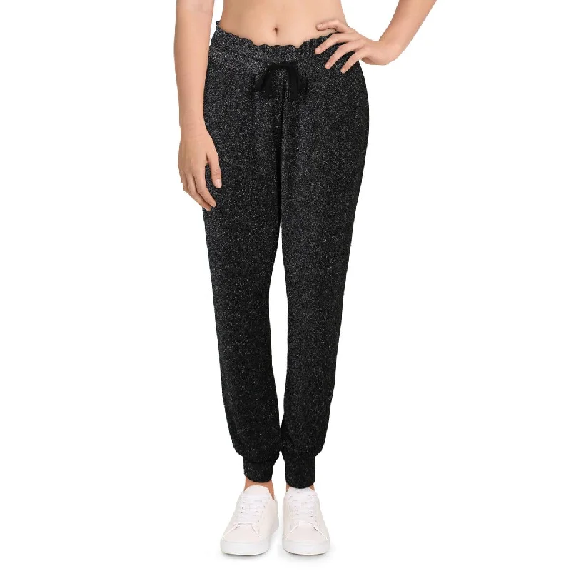 Urban Style INC Womens Metallic Glitter Jogger Pants