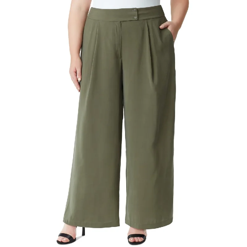 Classic Style Jessica Simpson Womens Plus Melba Pleated High Rise Wide Leg Pants