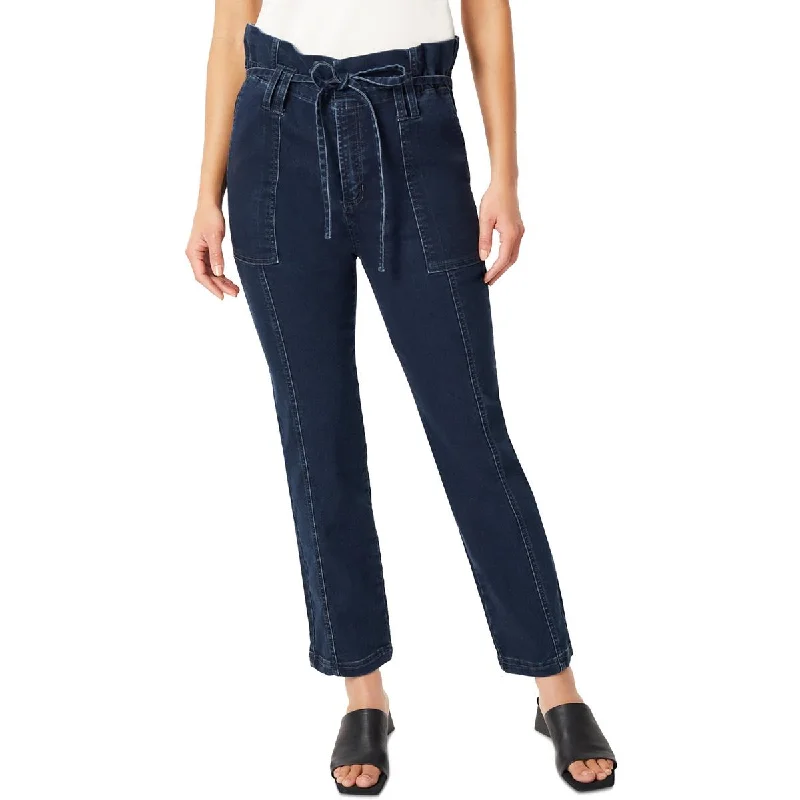 Soft Fabrics Jones New York Womens High Rise Belted Straight Leg Pants