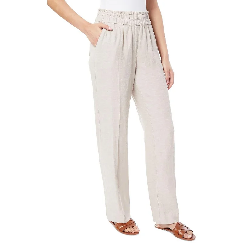 Retro Prints Jones New York Womens Linen High Rise Wide Leg Pants