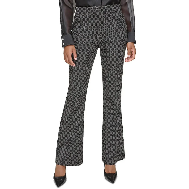 New Products Karl Lagerfeld Paris Womens Printed High Rise Flared Pants