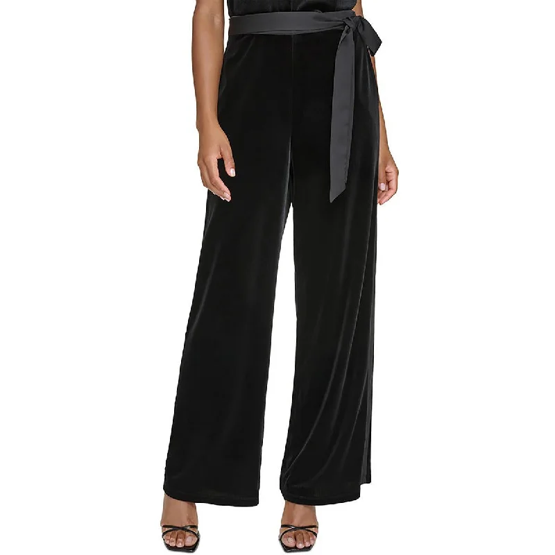 Goddess Outfit Karl Lagerfeld Paris Womens Velvet High Rise Straight Leg Pants