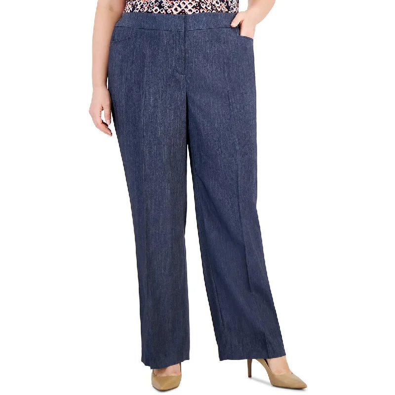 Perfect Tailoring Kasper Womens Plus High Rise Work Wear Straight Leg Pants