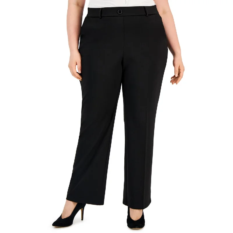 Modern Comfort Kasper Womens Plus Mid-Rise Office Straight Leg Pants