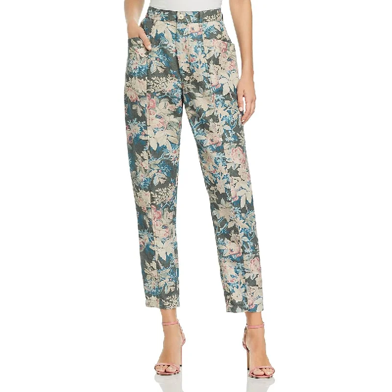 Weekend Style La Vie Rebecca Taylor Womens Fleur Foret Linen Floral Pants
