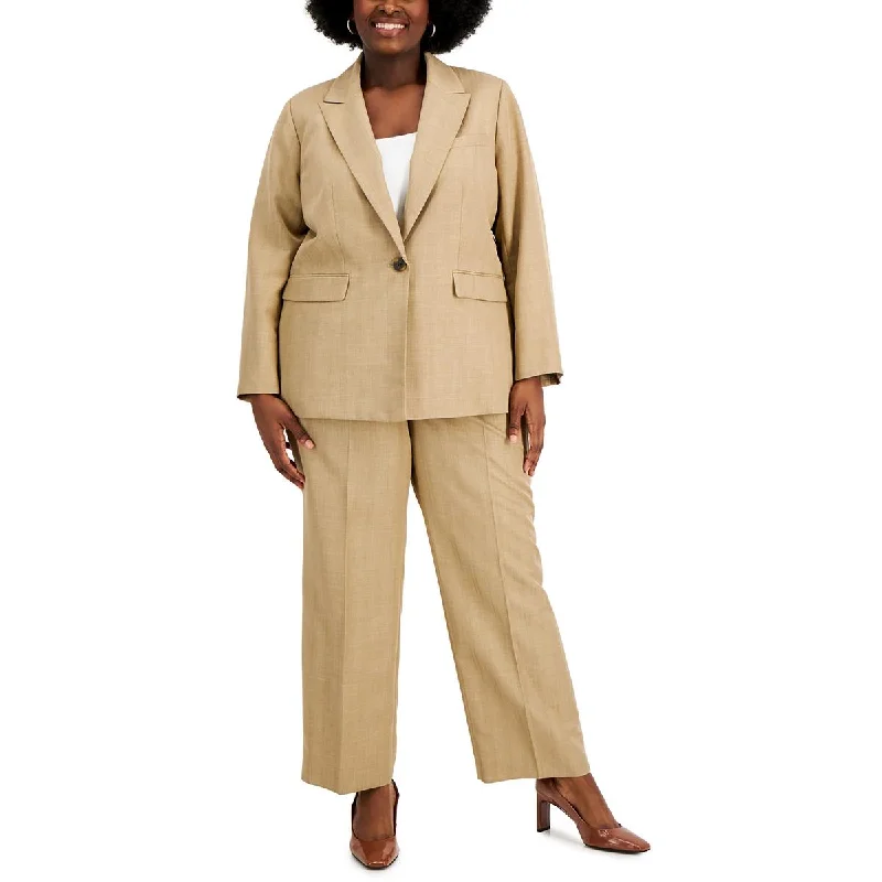 Le Suit Womens Plus High Rise Straight Leg Dress Pants