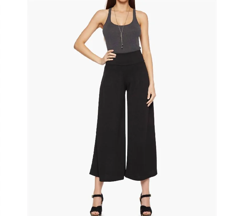 Urban Design Sense Long Microfiber Extra-Wide Leg Pant In Black