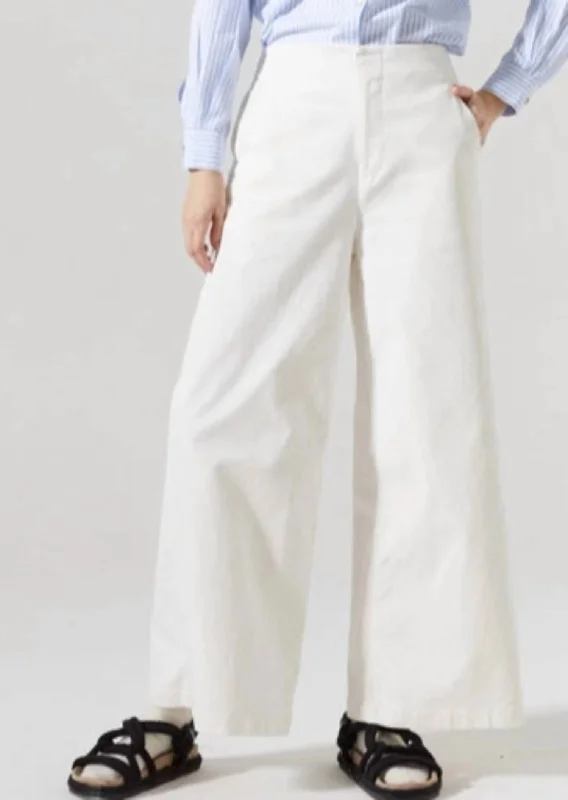 Soft Style Luna Cord Pant In Off White