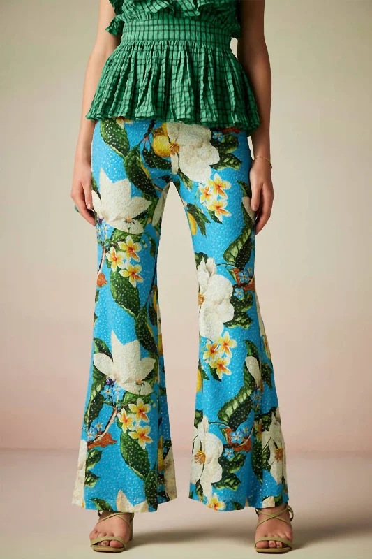 Comfortable Fashion Looks Melanie Pant In Cyan Blue