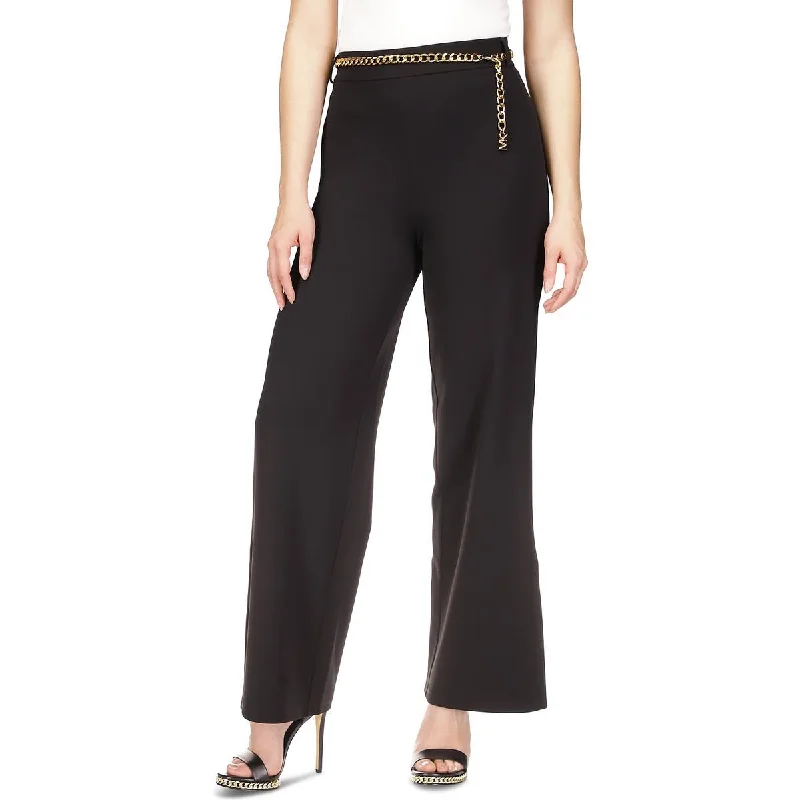 Stretch Design MICHAEL Michael Kors Womens Crepe Dressy Wide Leg Pants