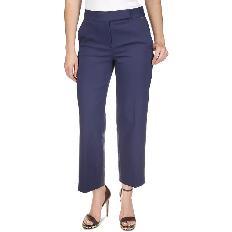 Spring Fashion MICHAEL Michael Kors Womens Petites Embellished High Rise Straight Leg Pants