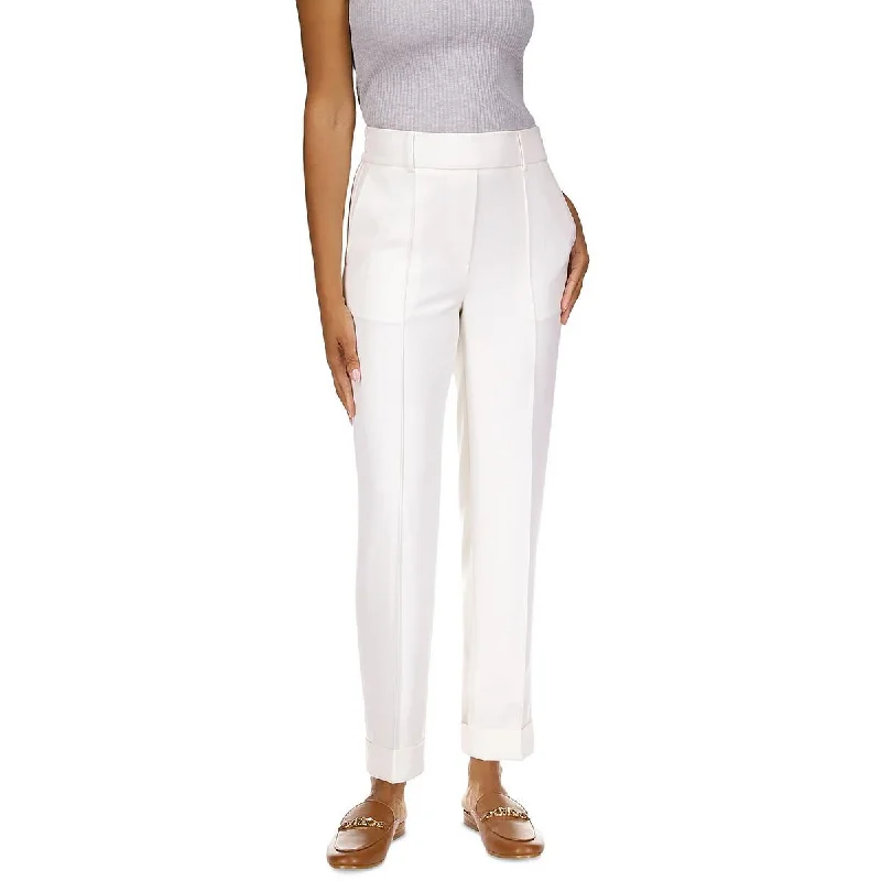 Versatile Casuals MICHAEL Michael Kors Womens Petites High Rise Cropped Straight Leg Pants