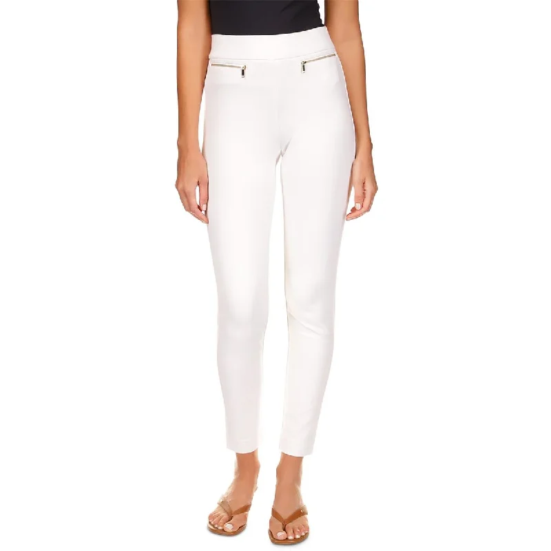Easy Fashion MICHAEL Michael Kors Womens Petites Zipper Trim Pull On Cropped Pants