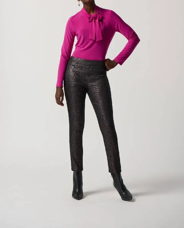 Street Fashion Millennium Slim-Fit Pants In Black/bronze