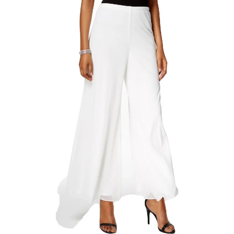 High-end Customization MSK Womens Petites Mesh Drapey Wide Leg Pants