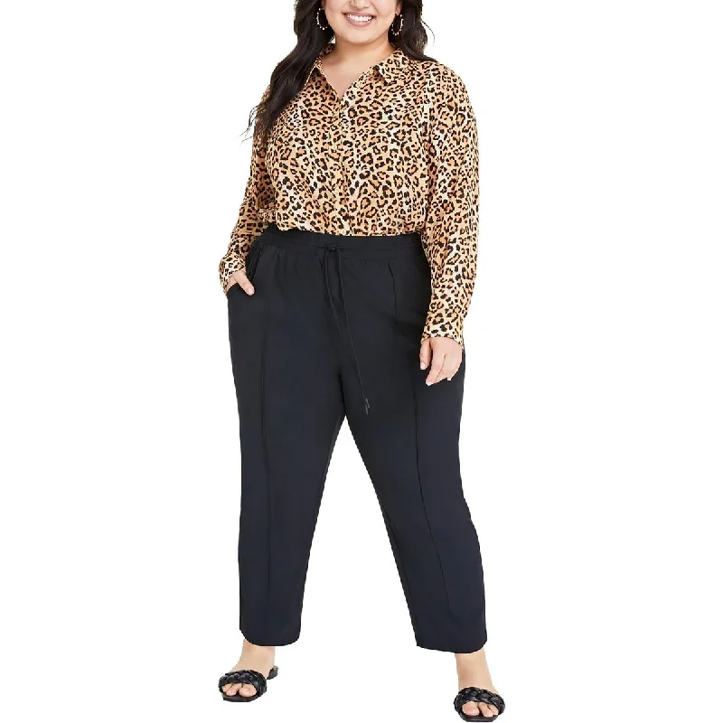 High-end Customization On 34th Womens Plus Mid Rise Drawstring Straight Leg Pants