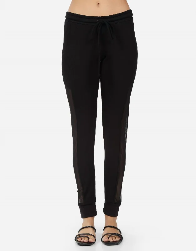 High-quality Fabrics Payne Loungepant With Contrast Mesh In Black