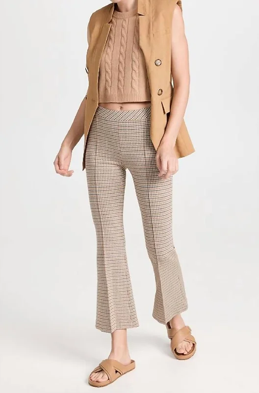 Personalized Series Pull On Cropped Flare Pants In Multi Brown