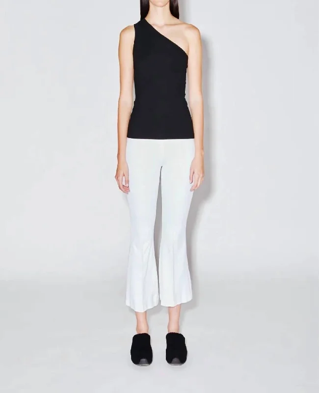 Celebrity Picks Pull On Cropped Flare Pants In White