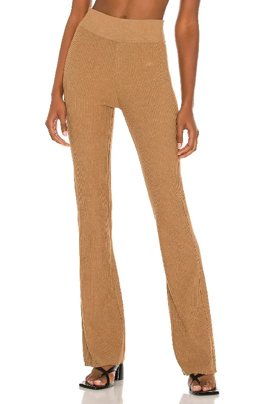 Stylish Comfort Rib Sweater Pant In Cafe Au Lait