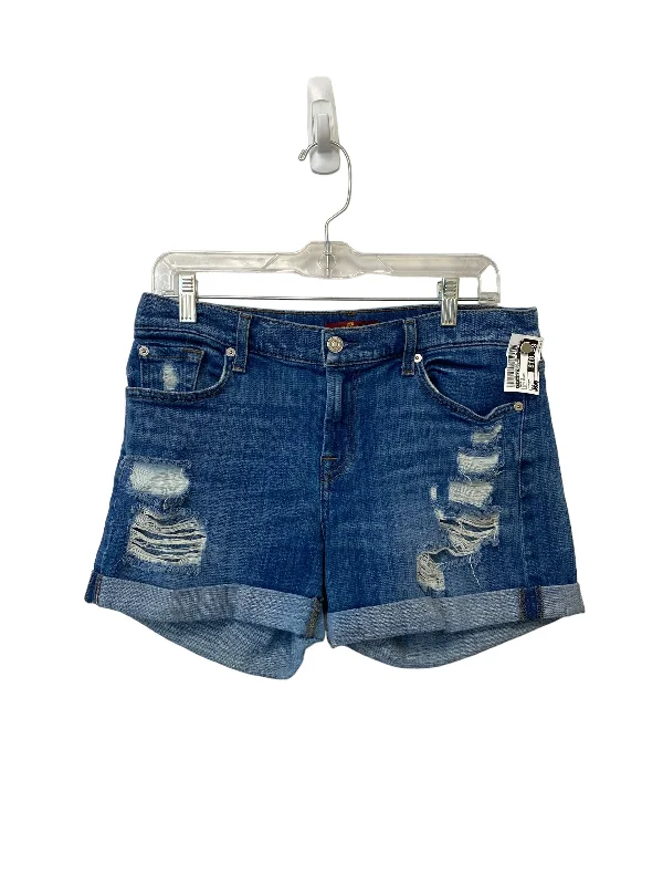 Urban Design Sense Shorts By 7 For All Mankind In Blue Denim, Size: 27