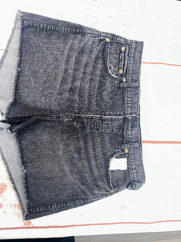 Cozy Fit Wear Shorts By Gap In Black Denim, Size: 16