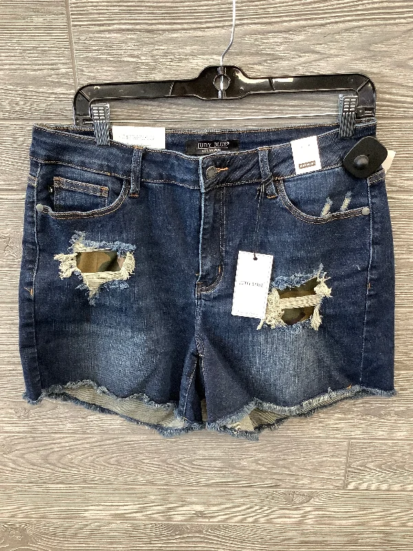 Refreshing Design Shorts By Judy Blue In Blue, Size: 14