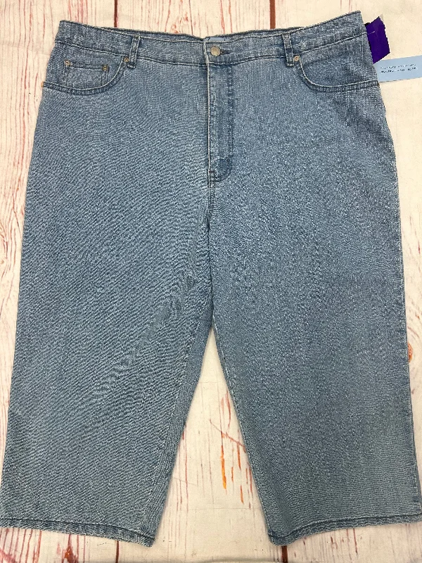 Exquisite Tailoring Shorts By Kim Rogers In Denim, Size: 18