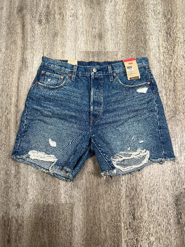 Elegant Dressing Shorts By Levis In Blue Denim, Size: Xl