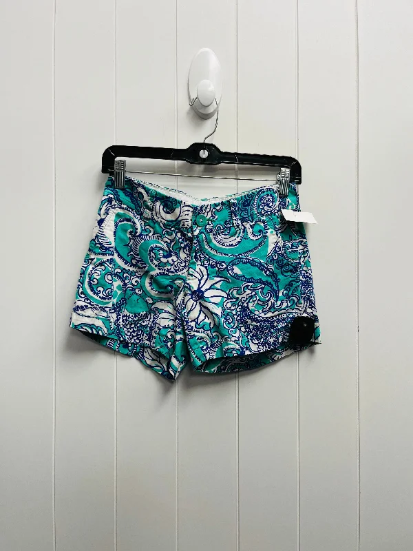 Comfortable Mind Shorts By Lilly Pulitzer In Green & White, Size: 00